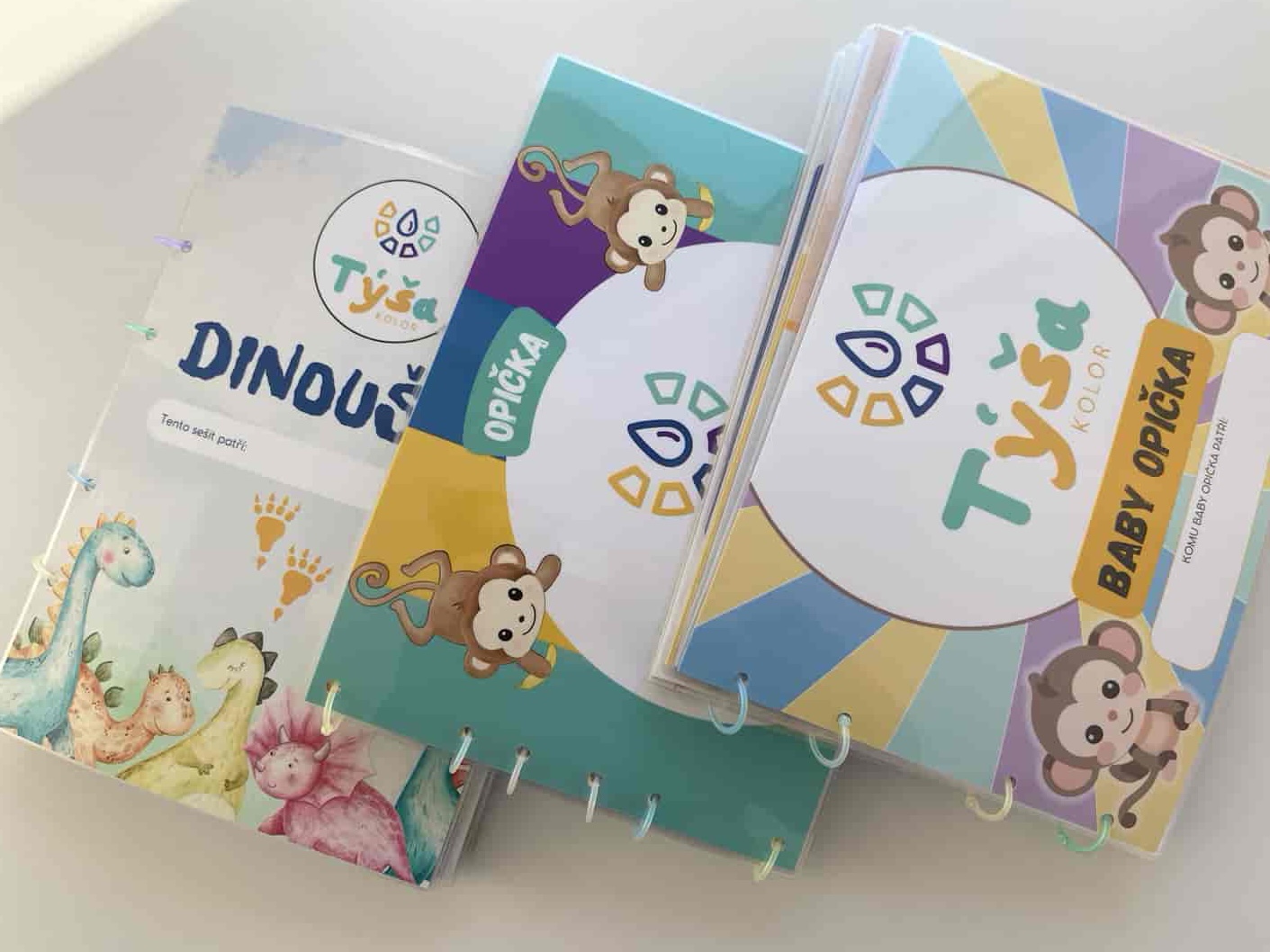 SET 3 ZÁBAVNÝCH SEŠITŮ - Opička, Baby Opička, Dinoušek