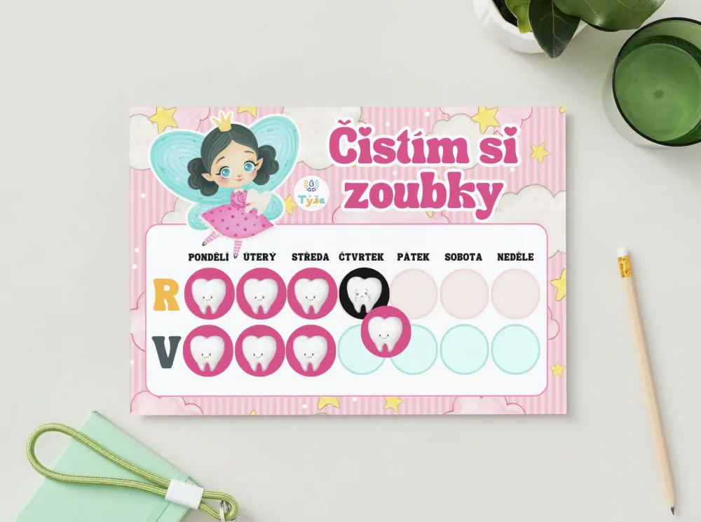 Čistím si zoubky - VÍLA - na suchý zip