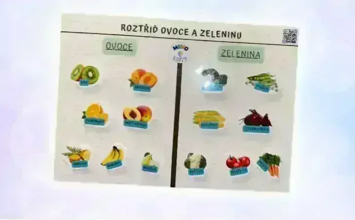 MEMO - A4 Hrací list ROZTŘIĎ OVOCE a ZELENINU